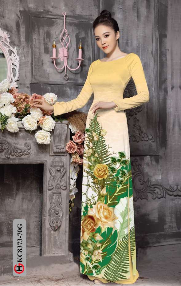Vải Áo Dài Hoa Hồng Mới Ra AD KC8373
