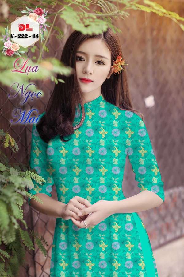 Vải Áo Dài Hoa In 3D Vừa Ra  AD V222
