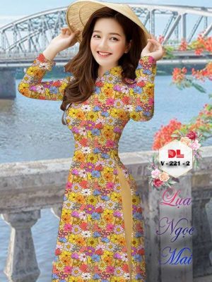Vải Áo Dài Hoa Đều Kiểu Mới AD V221 22 140f4aae
