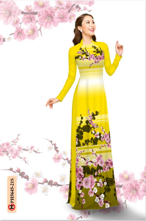 Vải Áo Dài Hoa Văn Hoa Đào Mới Ra AD PH5645 34 Vải Áo Dài Hoa Văn Hoa Đào Mới Ra AD PH5645