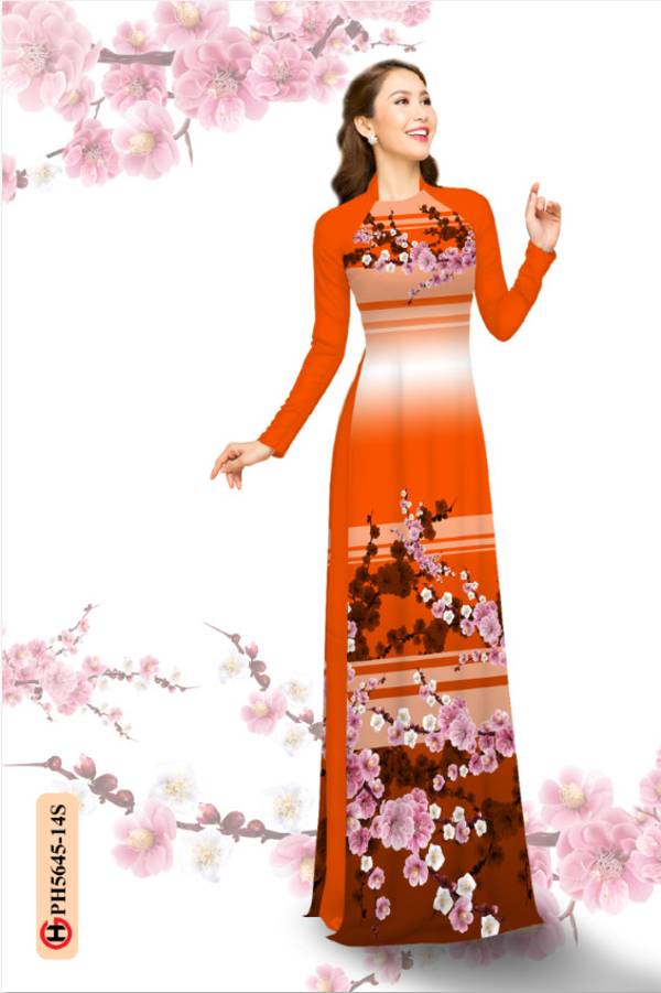 Vải Áo Dài Hoa Văn Hoa Đào Mới Ra AD PH5645 36 Vải Áo Dài Hoa Văn Hoa Đào Mới Ra AD PH5645