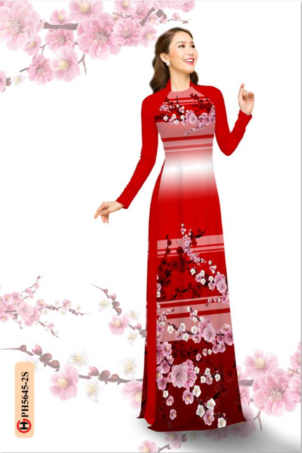 Vải Áo Dài Hoa Văn Hoa Đào Mới Ra AD PH5645 38 Vải Áo Dài Hoa Văn Hoa Đào Mới Ra AD PH5645