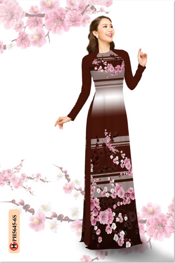 Vải Áo Dài Hoa Văn Hoa Đào Mới Ra AD PH5645 37 Vải Áo Dài Hoa Văn Hoa Đào Mới Ra AD PH5645