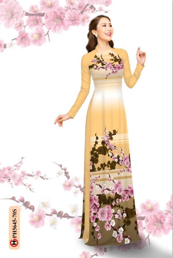 Vải Áo Dài Hoa Văn Hoa Đào Mới Ra AD PH5645 39 Vải Áo Dài Hoa Văn Hoa Đào Mới Ra AD PH5645