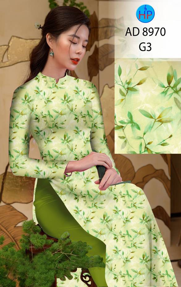 Vải Áo Dài Hoa Đều Độc Đáo AD 8970 41 Vải Áo Dài Hoa Đều Độc Đáo AD 8970