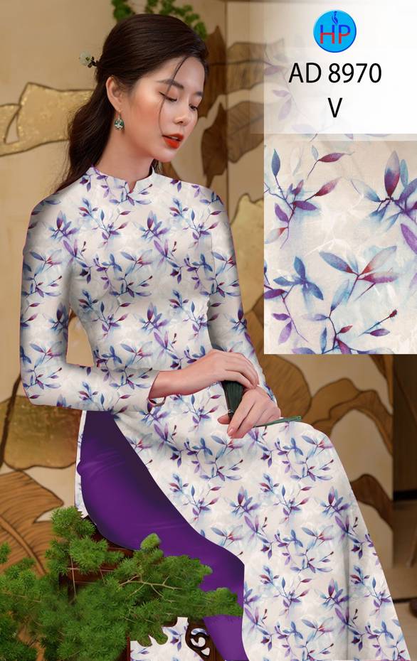 Vải Áo Dài Hoa Đều Độc Đáo AD 8970 43 Vải Áo Dài Hoa Đều Độc Đáo AD 8970