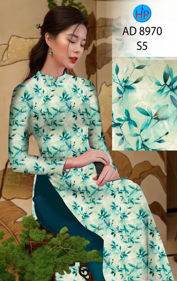 Vải Áo Dài Hoa Đều Độc Đáo AD 8970 46 Vải Áo Dài Hoa Đều Độc Đáo AD 8970