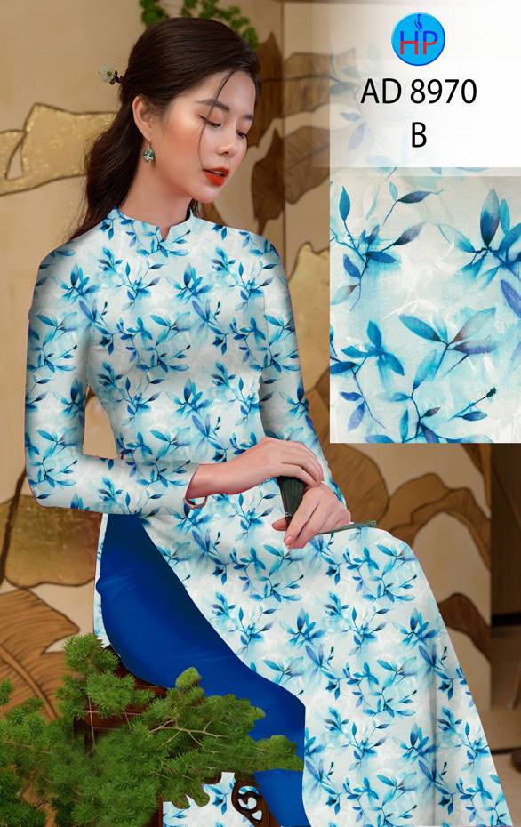 Vải Áo Dài Hoa Đều Độc Đáo AD 8970 45 Vải Áo Dài Hoa Đều Độc Đáo AD 8970