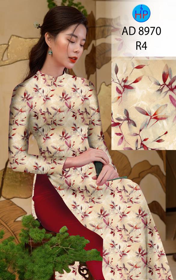 Vải Áo Dài Hoa Đều Độc Đáo AD 8970 49 Vải Áo Dài Hoa Đều Độc Đáo AD 8970