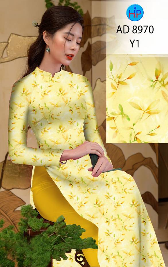 Vải Áo Dài Hoa Đều Độc Đáo AD 8970 50 Vải Áo Dài Hoa Đều Độc Đáo AD 8970