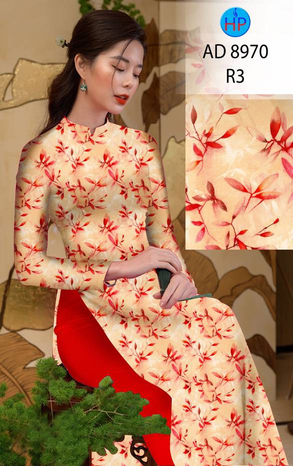 Vải Áo Dài Hoa Đều Độc Đáo AD 8970 52 Vải Áo Dài Hoa Đều Độc Đáo AD 8970