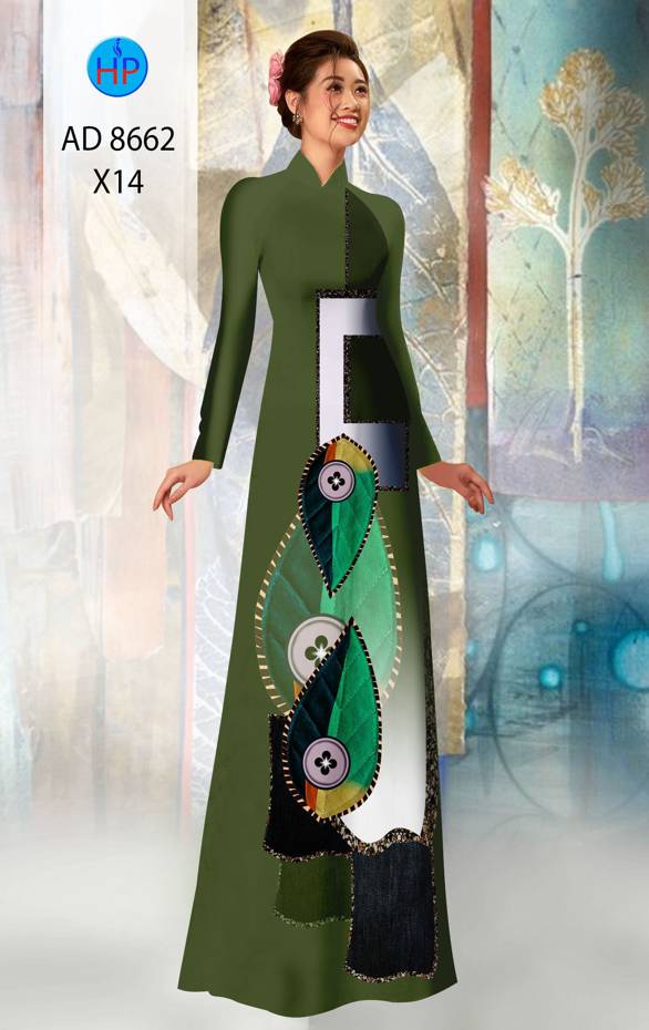 Vải Áo Dài Hình Lá Mới Ra AD 8662 44 Vải Áo Dài Hình Lá Mới Ra AD 8662