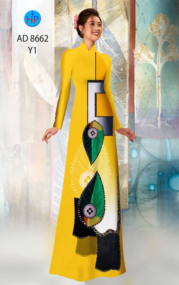 Vải Áo Dài Hình Lá Mới Ra AD 8662 46 Vải Áo Dài Hình Lá Mới Ra AD 8662
