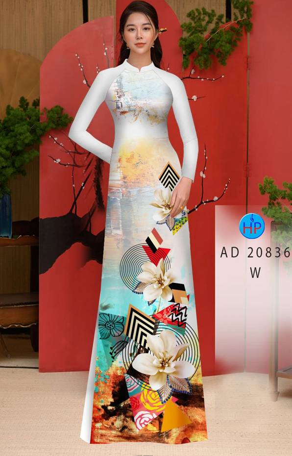 Vải Áo Dài Hoa In 3D Vừa Ra  AD 20836