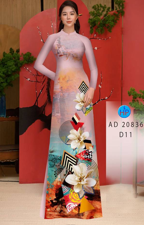 Vải Áo Dài Hoa In 3D Vừa Ra  AD 20836