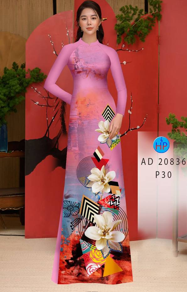 Vải Áo Dài Hoa In 3D Vừa Ra  AD 20836