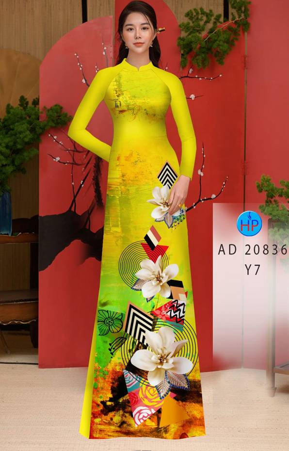 Vải Áo Dài Hoa In 3D Vừa Ra  AD 20836