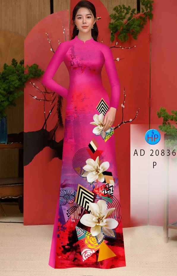 Vải Áo Dài Hoa In 3D Vừa Ra  AD 20836