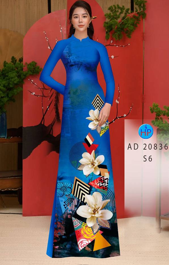 Vải Áo Dài Hoa In 3D Vừa Ra  AD 20836