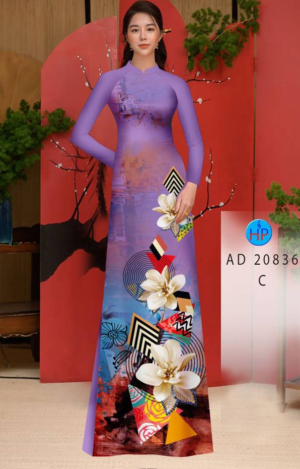 Vải Áo Dài Hoa In 3D Vừa Ra  AD 20836