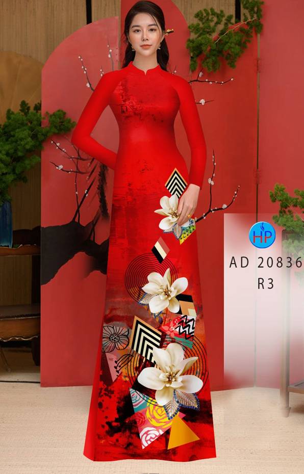 Vải Áo Dài Hoa In 3D Vừa Ra  AD 20836