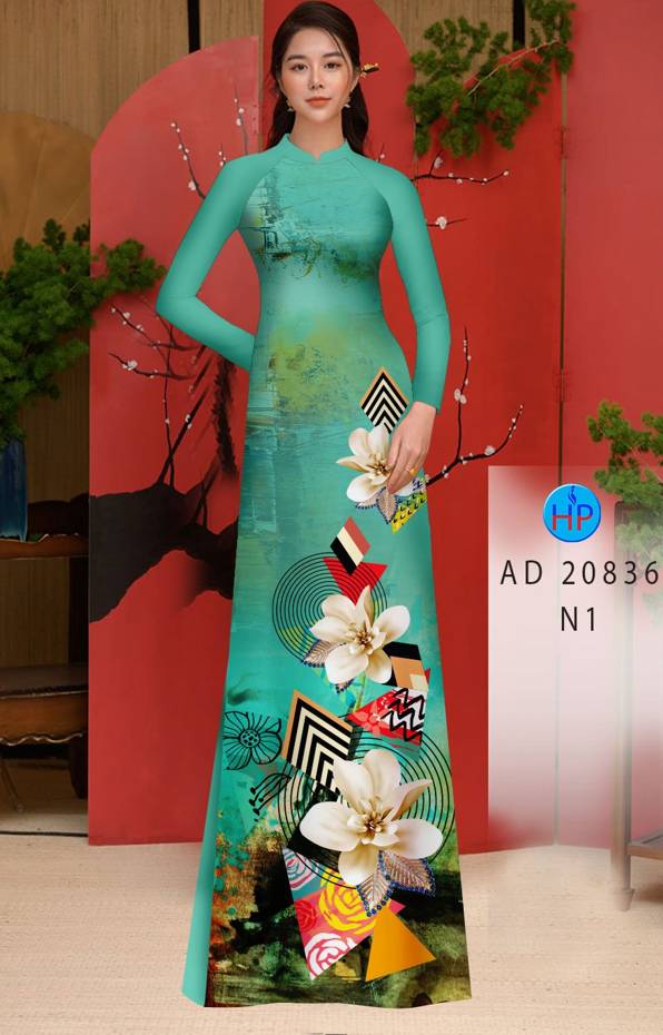 Vải Áo Dài Hoa In 3D Vừa Ra  AD 20836