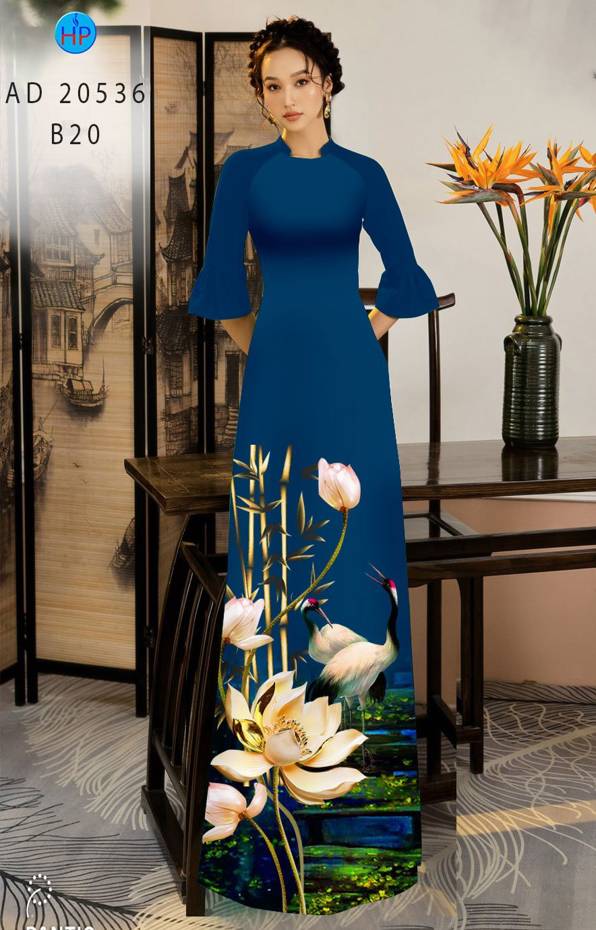 Vải Áo Dài Hoa Sen Mới Ra AD 20536 46 Vải Áo Dài Hoa Sen Mới Ra AD 20536