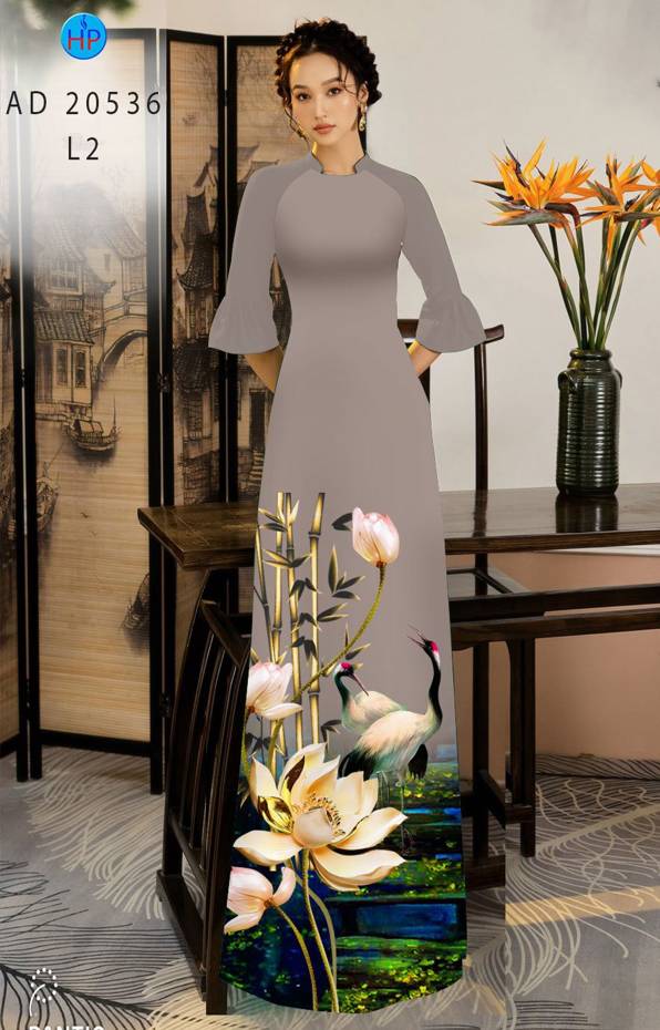 Vải Áo Dài Hoa Sen Mới Ra AD 20536 48 Vải Áo Dài Hoa Sen Mới Ra AD 20536