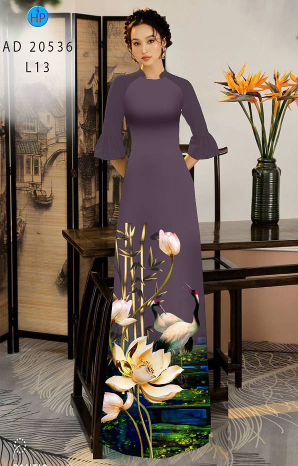 Vải Áo Dài Hoa Sen Mới Ra AD 20536 50 Vải Áo Dài Hoa Sen Mới Ra AD 20536