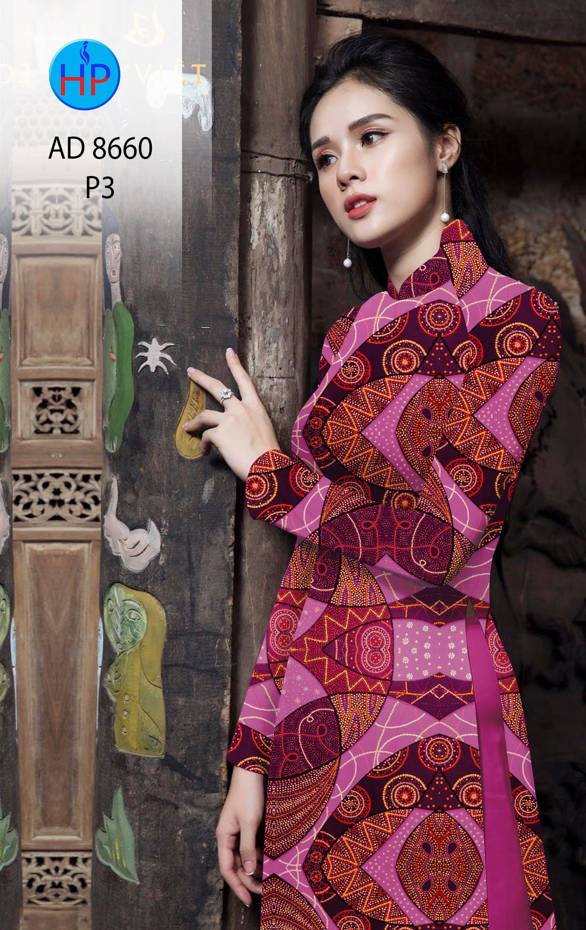 Vải Áo Dài Hoa Văn Kiểu Mới AD 8660 40 Vải Áo Dài Hoa Văn Kiểu Mới AD 8660