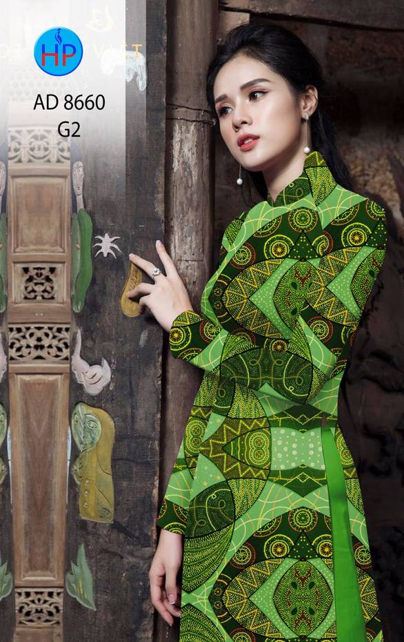 Vải Áo Dài Hoa Văn Kiểu Mới AD 8660 44 Vải Áo Dài Hoa Văn Kiểu Mới AD 8660