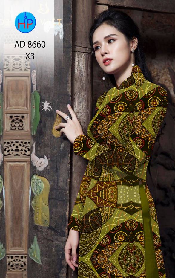 Vải Áo Dài Hoa Văn Kiểu Mới AD 8660 47 Vải Áo Dài Hoa Văn Kiểu Mới AD 8660