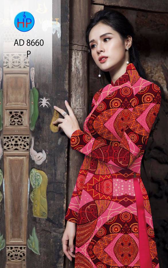 Vải Áo Dài Hoa Văn Kiểu Mới AD 8660 51 Vải Áo Dài Hoa Văn Kiểu Mới AD 8660