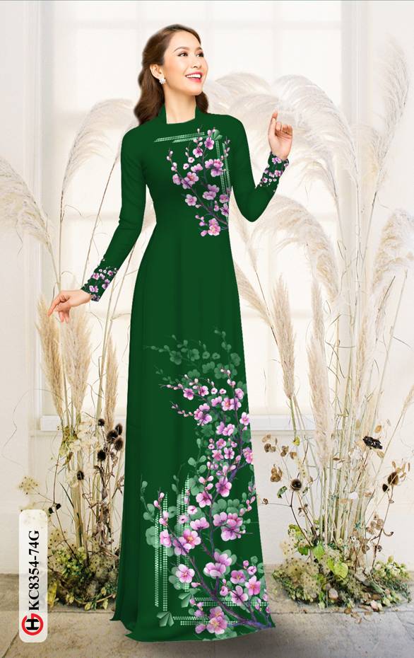 Vải Áo Dài Hoa Đào Kiểu Mới AD KC8354 38 Vải Áo Dài Hoa Đào Kiểu Mới AD KC8354