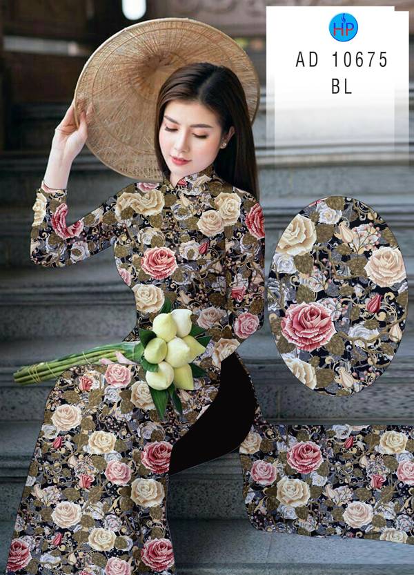 Vải Áo Dài Hoa Hồng Đều Độc Đáo AD 10675 39 Vải Áo Dài Hoa Hồng Đều Độc Đáo AD 10675