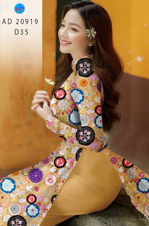 Vải Áo Dài Hoa Đều Mới Ra AD 20919 40 Vải Áo Dài Hoa Đều Mới Ra AD 20919