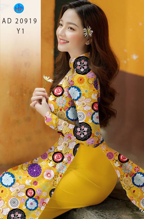 Vải Áo Dài Hoa Đều Mới Ra AD 20919 45 Vải Áo Dài Hoa Đều Mới Ra AD 20919