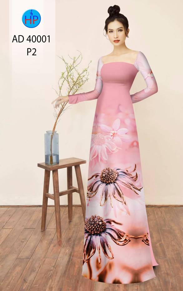 Vải Áo Dài Hoa Cúc Độc Đáo AD 40001