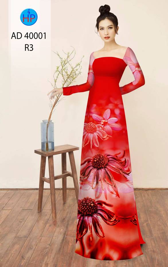 Vải Áo Dài Hoa Cúc Độc Đáo AD 40001