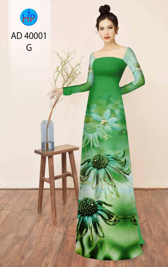 Vải Áo Dài Hoa Cúc Độc Đáo AD 40001