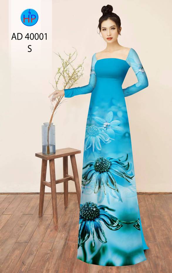 Vải Áo Dài Hoa Cúc Độc Đáo AD 40001