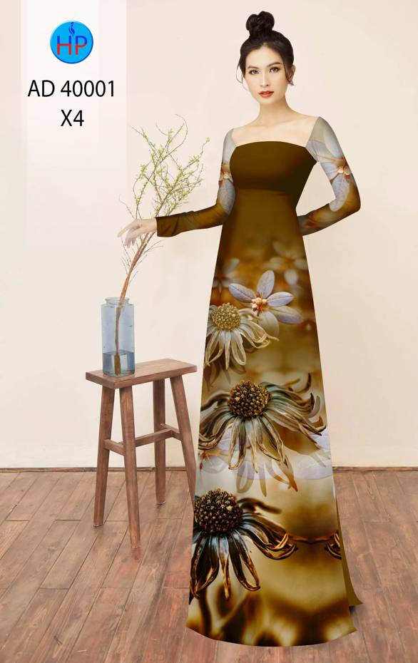 Vải Áo Dài Hoa Cúc Độc Đáo AD 40001