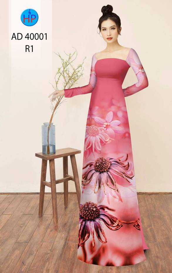 Vải Áo Dài Hoa Cúc Độc Đáo AD 40001