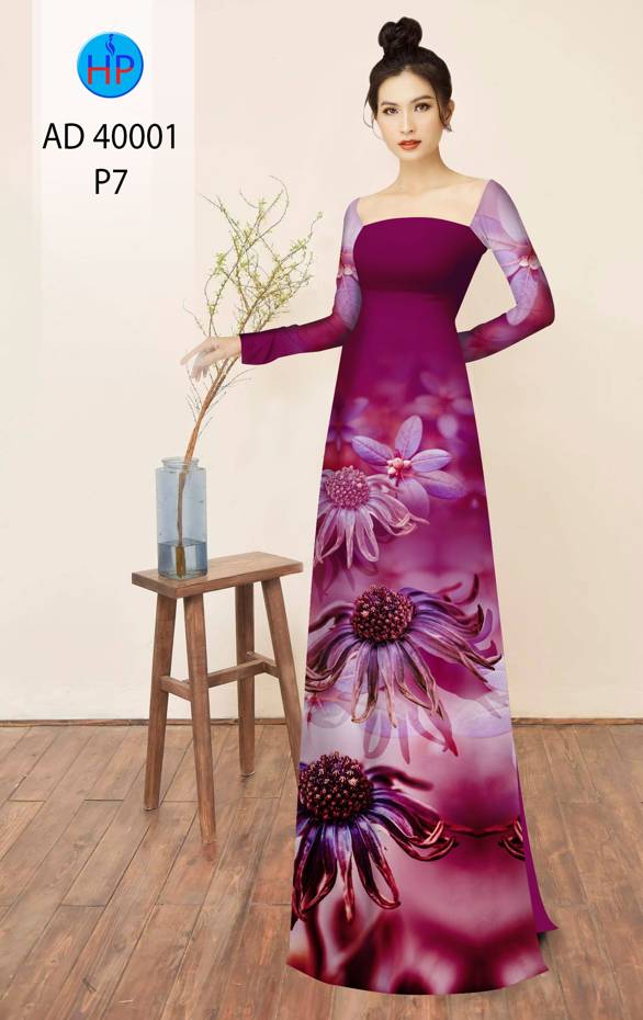 Vải Áo Dài Hoa Cúc Độc Đáo AD 40001