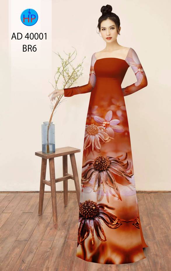 Vải Áo Dài Hoa Cúc Độc Đáo AD 40001