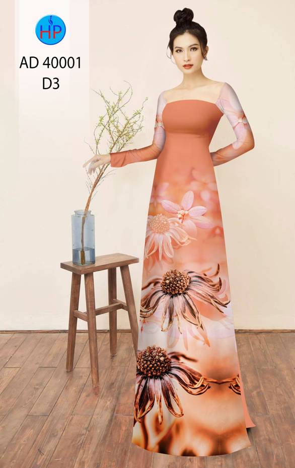 Vải Áo Dài Hoa Cúc Độc Đáo AD 40001