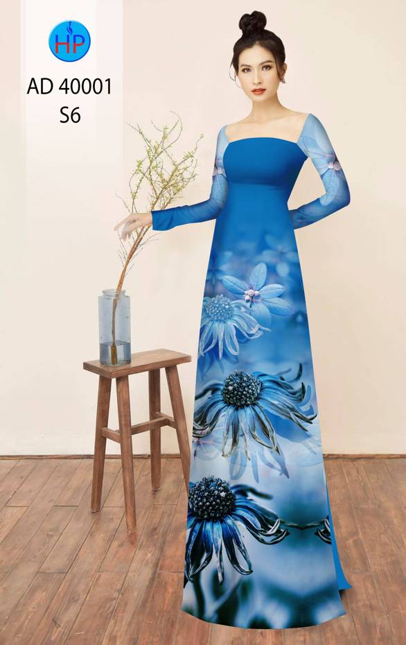Vải Áo Dài Hoa Cúc Độc Đáo AD 40001