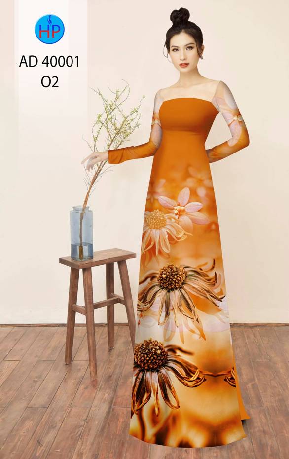 Vải Áo Dài Hoa Cúc Độc Đáo AD 40001