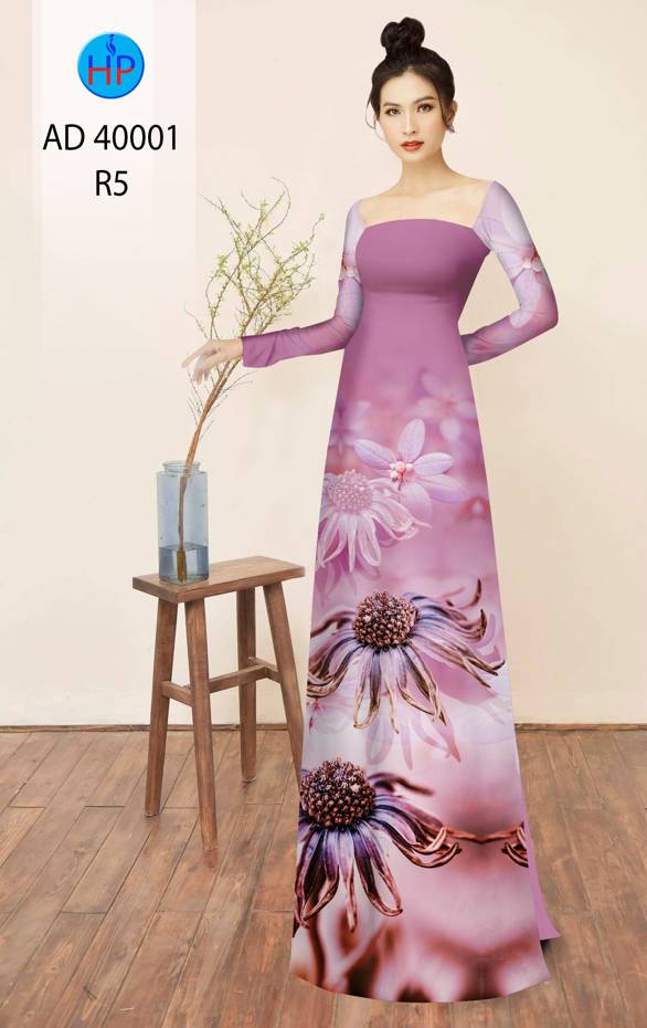Vải Áo Dài Hoa Cúc Độc Đáo AD 40001
