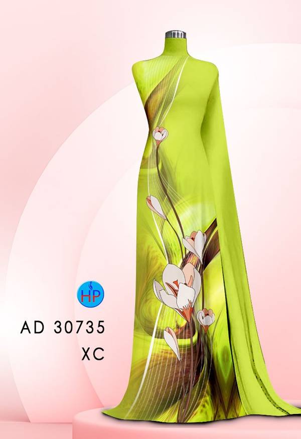 Vải Áo Dài Hoa In 3D Độc Đáo AD 30735